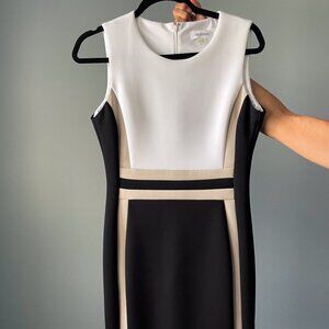 Calvin Klein Color Block Polyester Sheath Dress Size 8